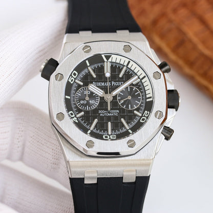 TOP! - 316L Steel - Black rubber - Automatic - 42mm