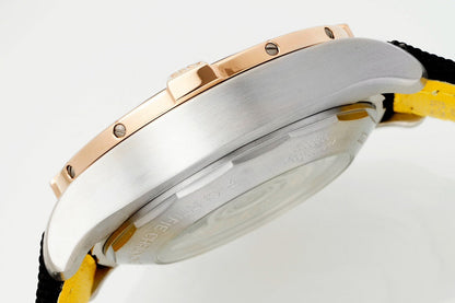 Chronograph -Rosegold- Grey - Black Rubber- Automatic - 45mm