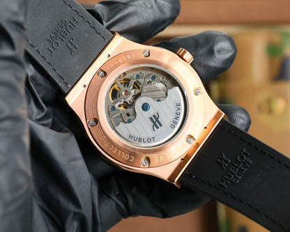 Blue Rosegold - Blue Leather - Automatic - 45mm