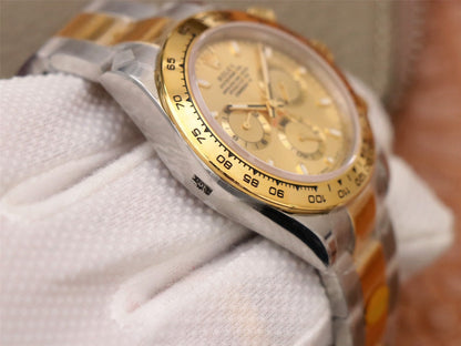Chronograph -CLASSICAL WATCH--Yellow gold- Quartz-40mm
