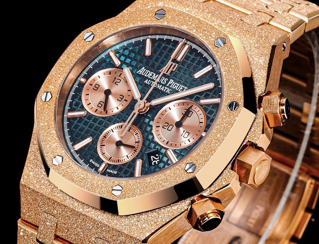 Chronograph - Frosted Gold -Green Yellow- 904L Steel - Automatic - 41mm