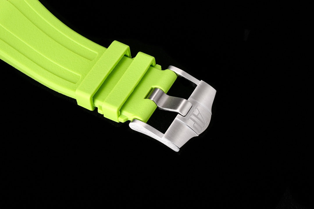 TOP! - 316L Steel - Green rubber - Automatic - 42mm