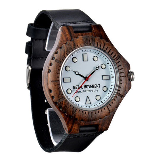 Wooden Style Men's Quartz Watch -42mm