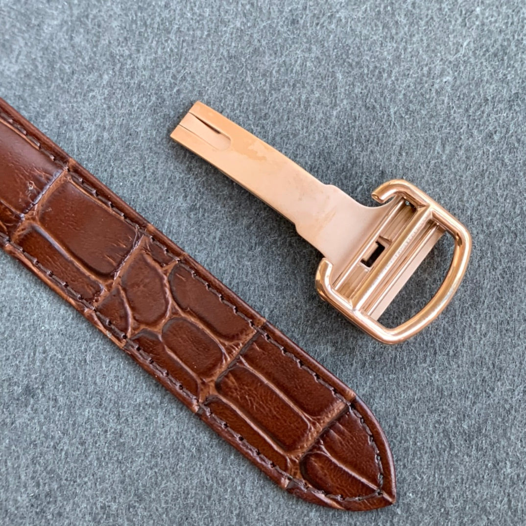 904L Yellow gold - White- Brown Leather - Automatic - 40*41mm