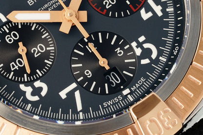 Chronograph -Rosegold- Grey - Black Rubber- Automatic - 45mm