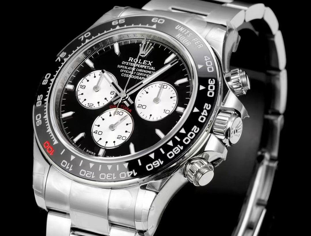 Chronograph -Black White - Silver 904L Steel- Automatic 4131 - 40mm