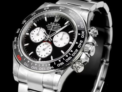 Chronograph -Black White - Silver 904L Steel- Automatic 4131 - 40mm