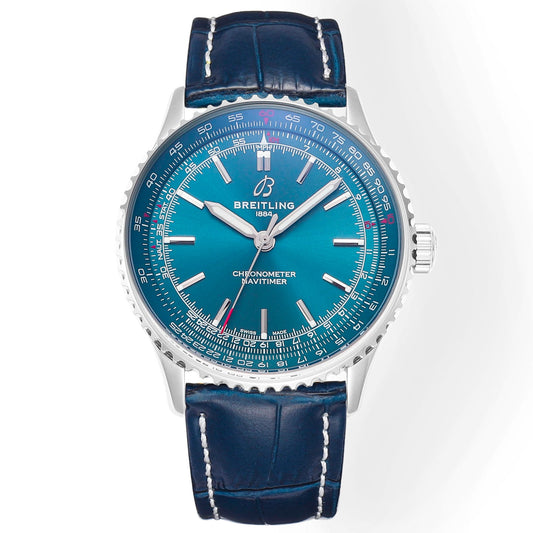 Baby Blue - Black Leather - Automatic - 41mm