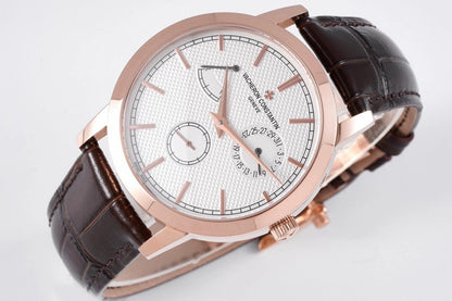 White Rosegold - Black Leather - Automatic - 41mm