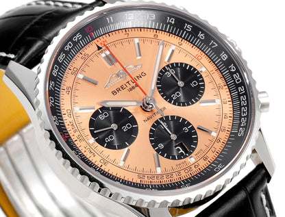 Chronograph - Black Ceramic - Orange- N-Timer - Black Leather - Automatic - 43mm