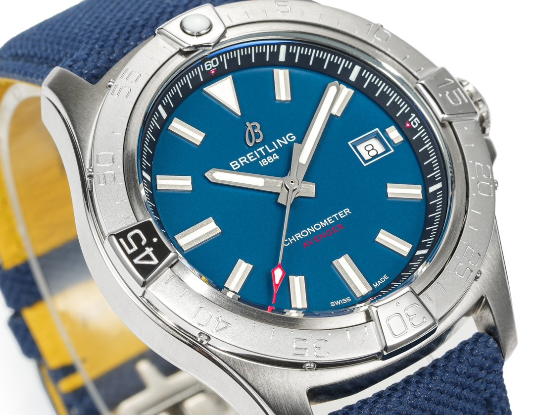 Silver Ceramic- Blue AVG - Blue Rubber - Automatic - 42mm