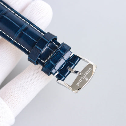 Chronograph - Blue - Blue Leather - Automatic - 42mm