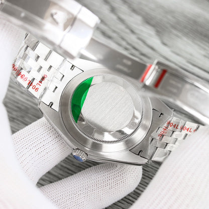 C-Factory - Green -Smooth bezel- Silver 904L Steel- Automatic - 41mm