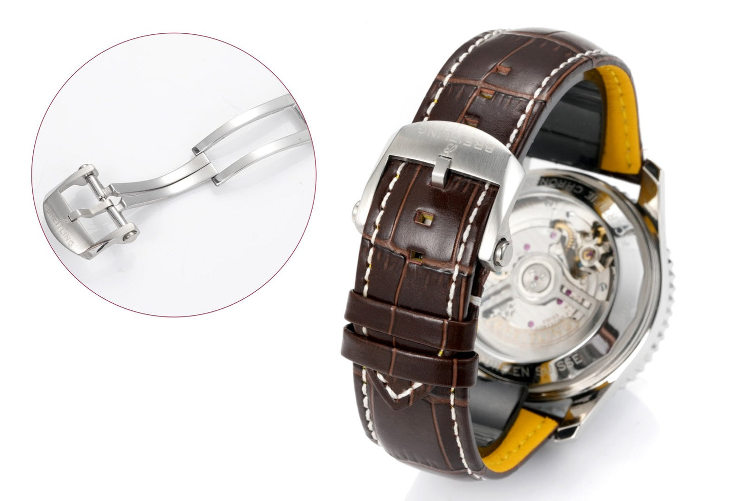 Chronograph - White Ceramic - Brown- N-Timer - Brown Leather - Automatic - 43mm