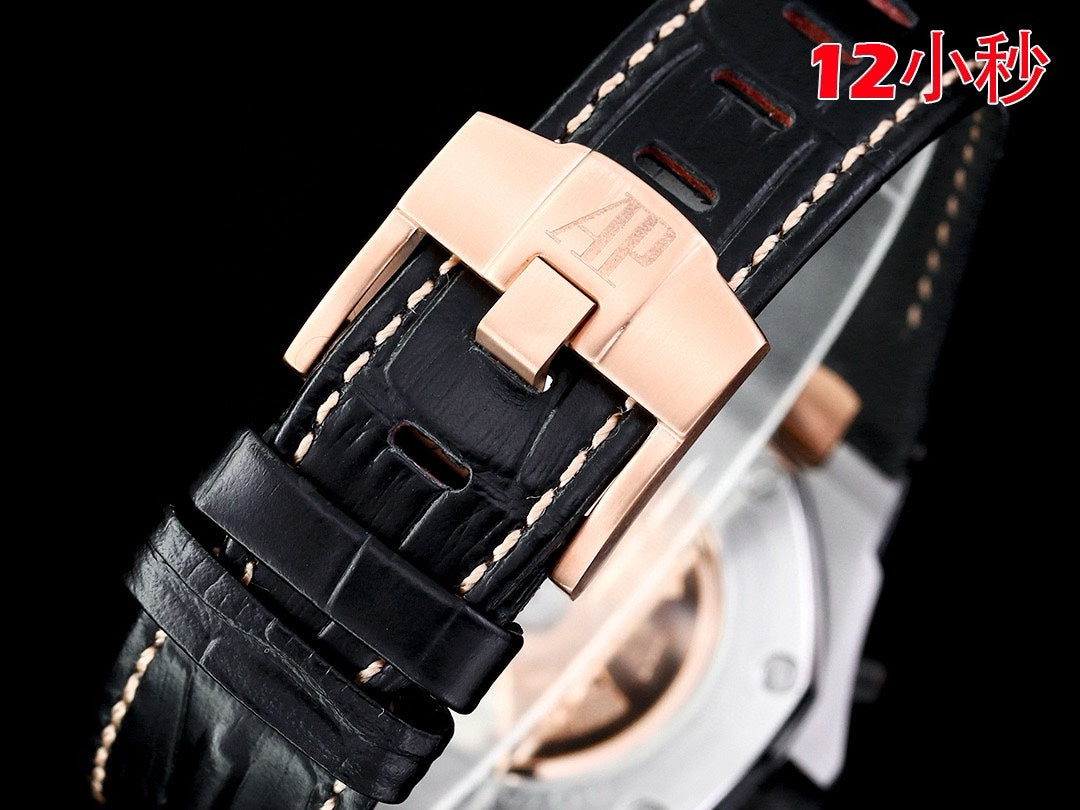 Rosegold Ceramic - Black Leather - Automatic - 44mm