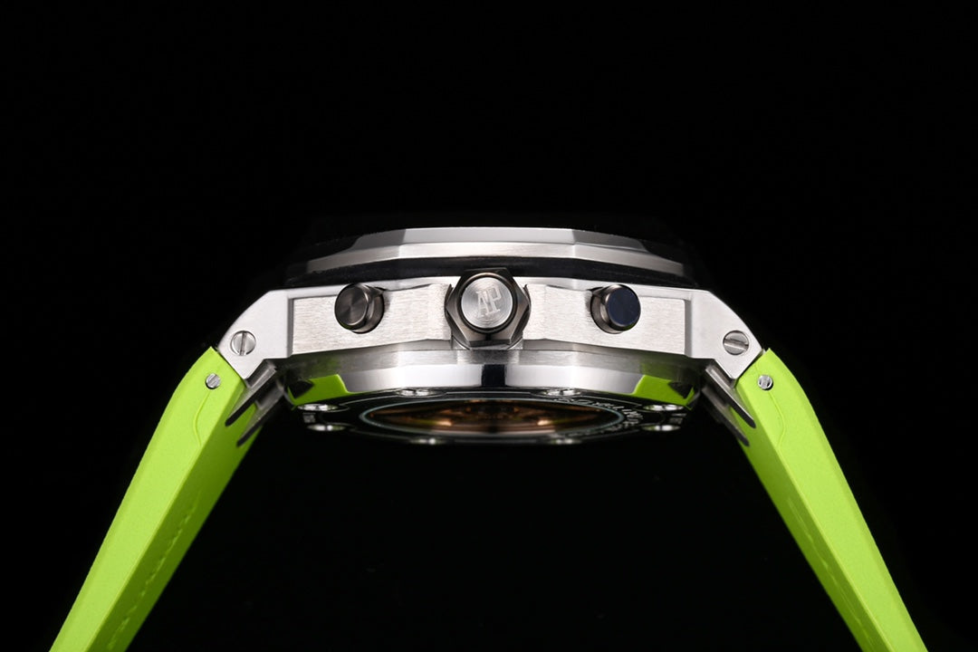 TOP! - 316L Steel - Green rubber - Automatic - 42mm