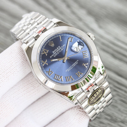 C-Factory - Blue -Smooth bezel- Silver 904L Steel- Automatic - 41mm