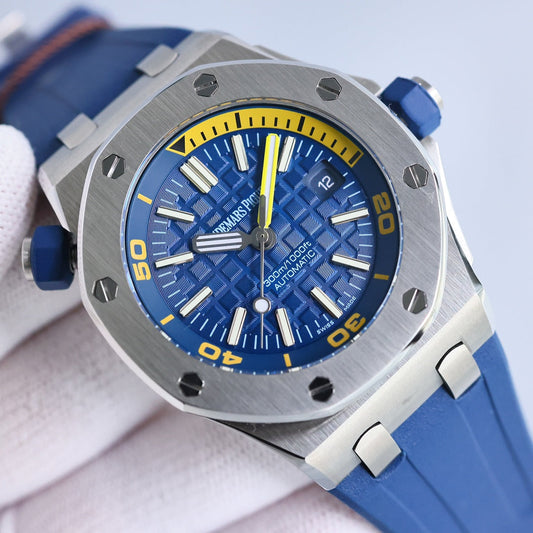 TOP!  - 316L Steel - Blue rubber - Automatic - 42mm
