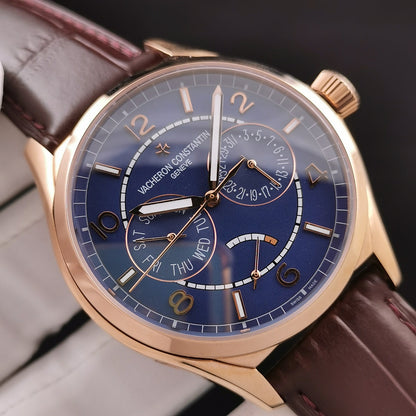 Blue Rosegold - 83520/000R-9909- Brown Leather - Automatic - 40mm