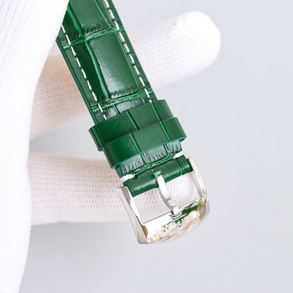 Chronograph -Green Silver - Green Leather - Automatic - 42mm