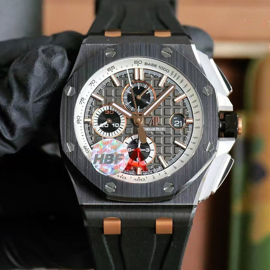 Chronograph-Grey Ceramic- Black Rubber - Automatic - 44mm