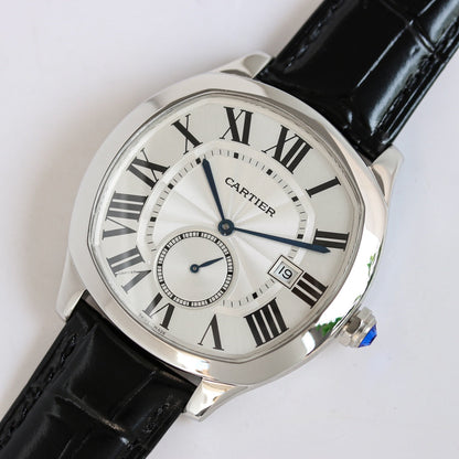 904L Silver -Silver White- Black Leather - Automatic - 40*41mm