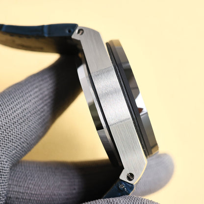 TOP! Blue Black Ceramic Bezel - Blue Leather - Automatic - 44mm