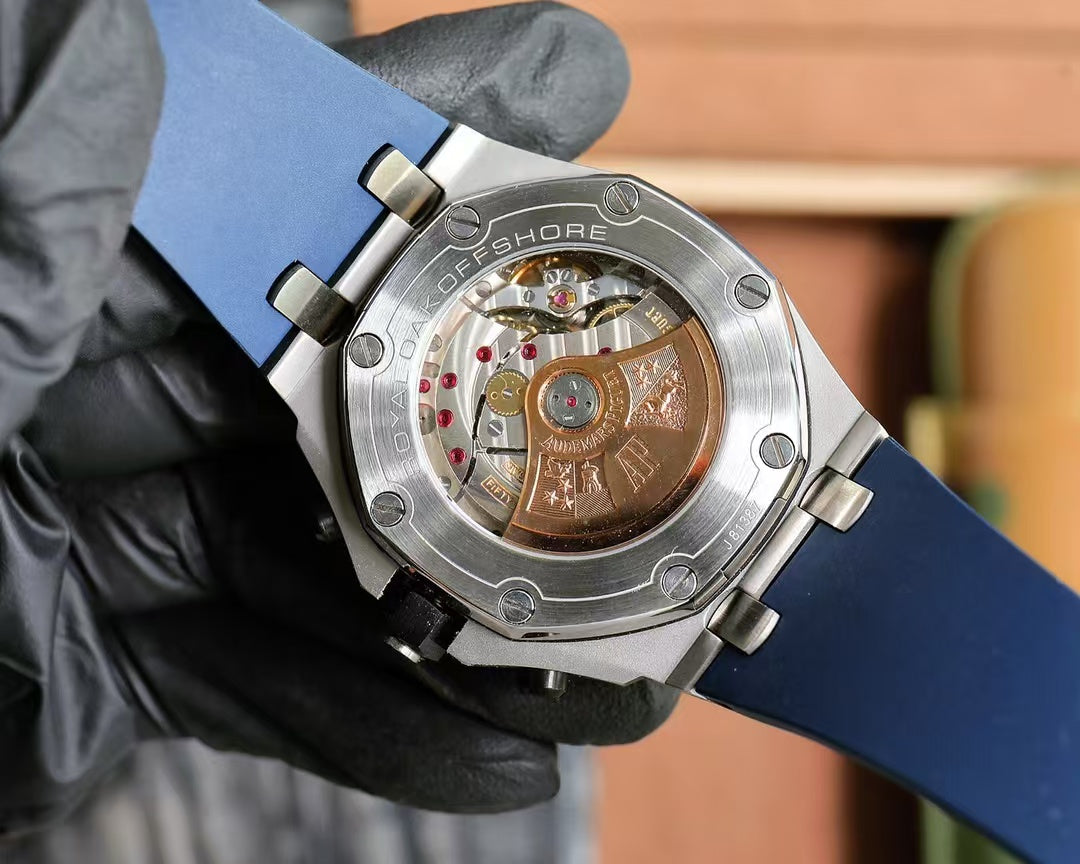 Chronograph-Silver Ceramic- Blue Rubber - Automatic - 44mm