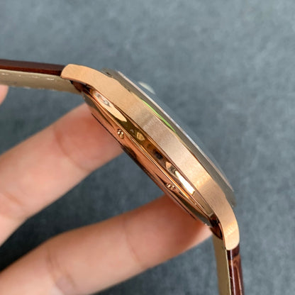 904L Yellow gold - White- Brown Leather - Automatic - 40*41mm