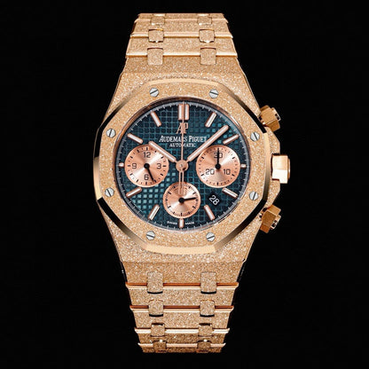 Chronograph - Frosted Gold -Green Yellow- 904L Steel - Automatic - 41mm