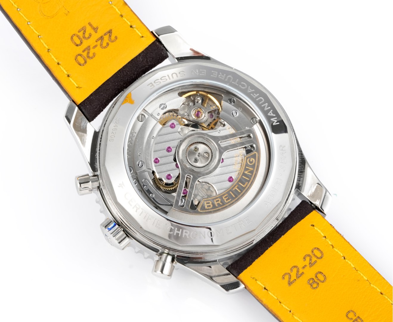 Chronograph - White Ceramic - Purple White- N-Timer - Grey Leather - Automatic - 43mm