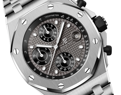 Grey OFFs - White Steel - Quartz- 43mm