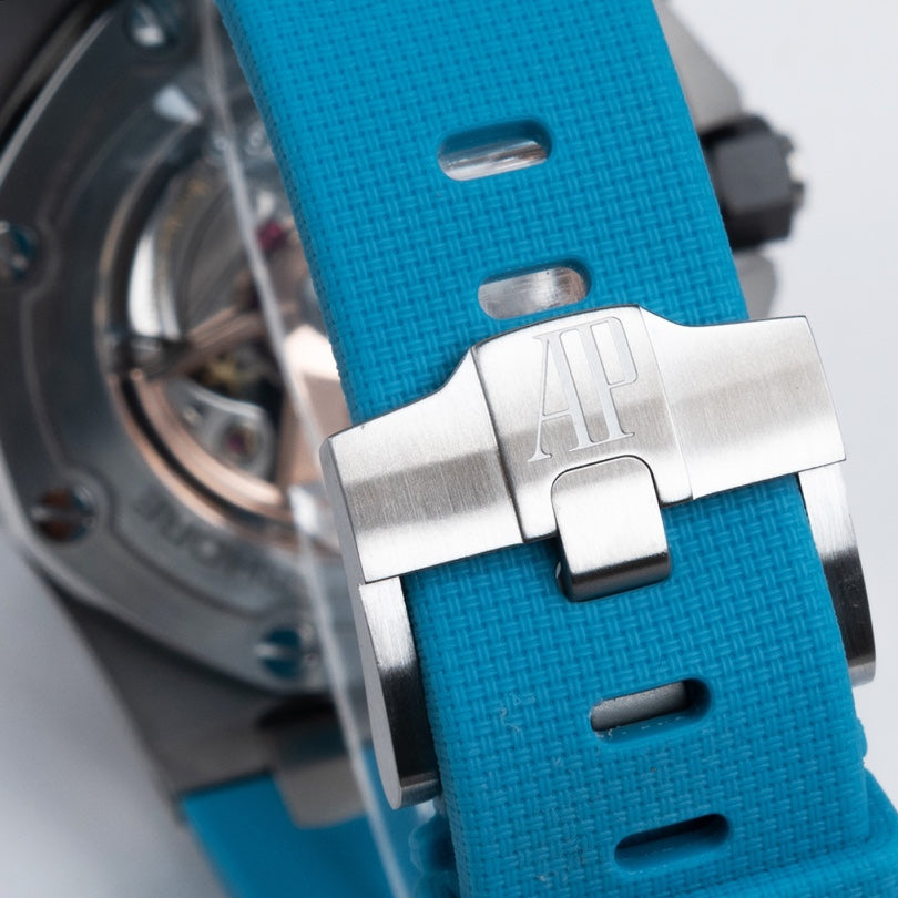 TOP! Baby Blue Silver - Blue Rubber - Automatic - 42mm