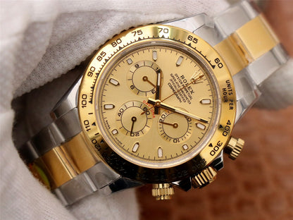 Chronograph -CLASSICAL WATCH--Yellow gold- Quartz-40mm