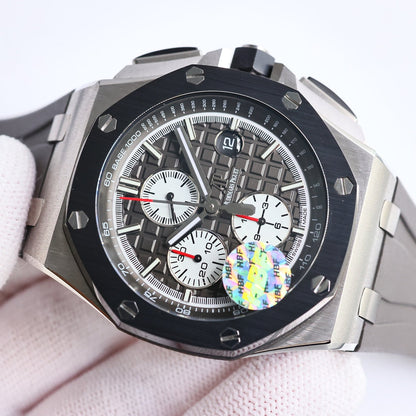 TOP! Grey Ceramic Bezel - Grey Rubber - Automatic - 44mm