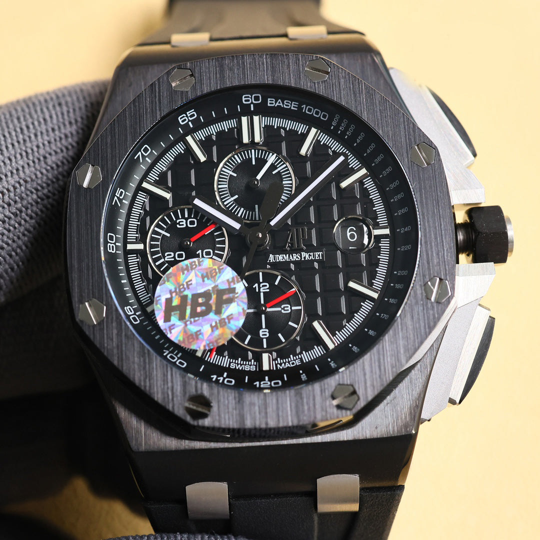 TOP! Black Ceramic Bezel - Black Rubber - Automatic - 44mm