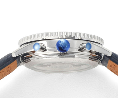 Chronograph - White Ceramic - Black White- N-Timer - Black Leather - Automatic - 43mm