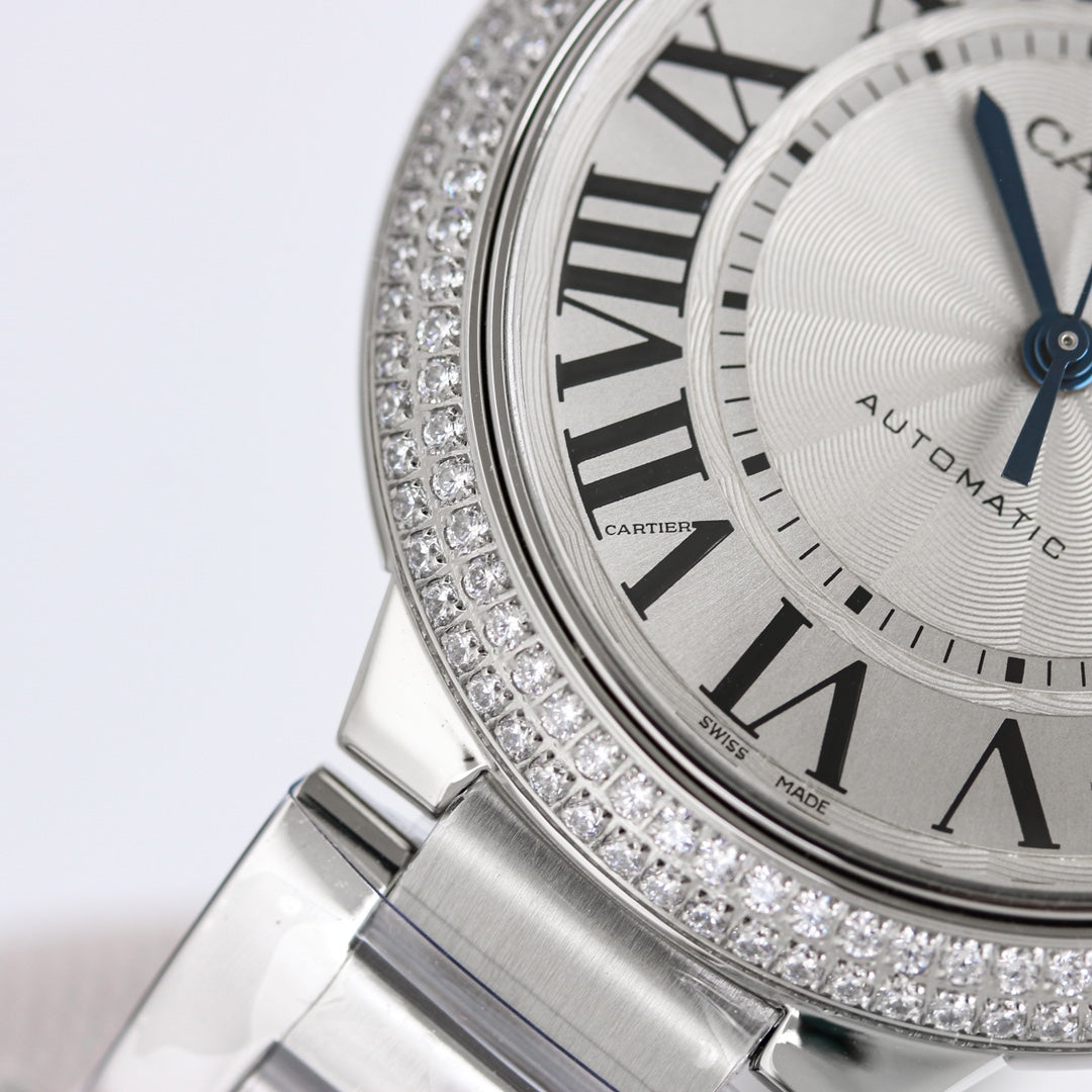 Luxury Diamond Bezel -White -White Silver - 904L Steel- Automatic - 36/42mm