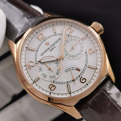 White Silver - 83520/000R-9909- Brown Leather - Automatic - 40mm