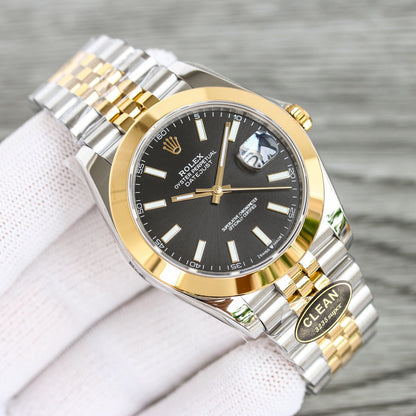 C-Factory - Black -Smooth bezel- Yellow Silver 904L Steel- Automatic - 41mm