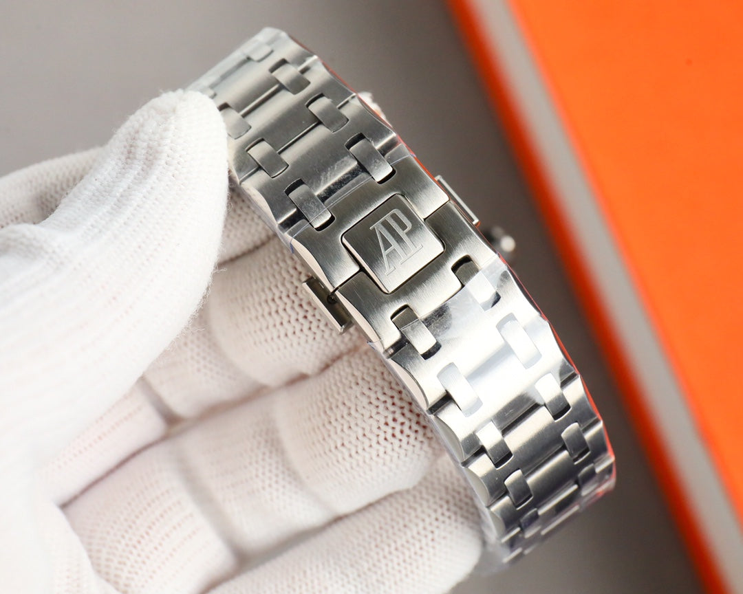 Chronograph - Baby blue White Ceramic Bezel - Silver 904L Steel - Automatic - 42mm