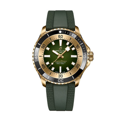 Rosegold Ceramic- Green White - Black Rubber - Automatic - 42mm