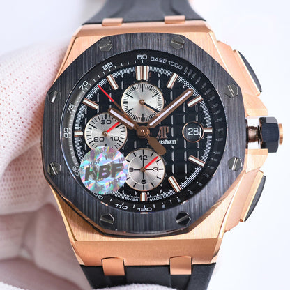 TOP! Yellow Gold Ceramic Bezel - Black Rubber - Automatic - 44mm