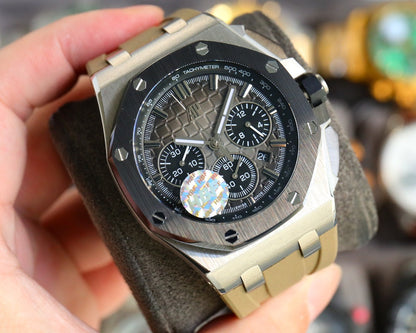 TOP! Grey Ceramic Bezel - Khakki Rubber - Automatic - 44mm