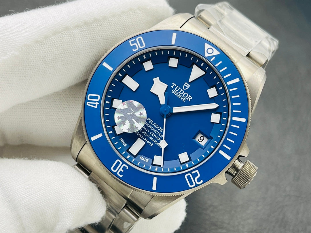 ZF Factory-Titanium - Blue -Titanium Bracelet - Automatic - 42mm