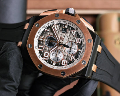 TOP! Yellow Ceramic Bezel- Black Rubber - Automatic - 44mm