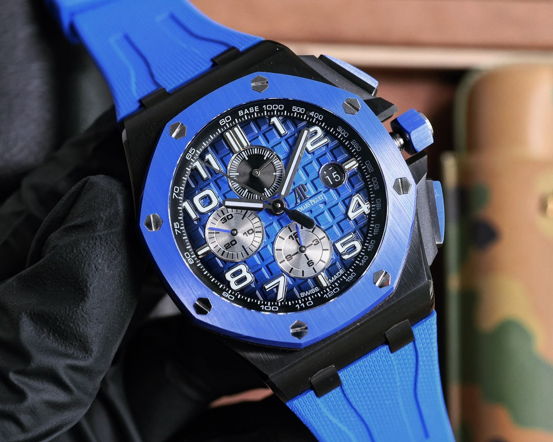 TOP! Blue Ceramic Bezel- Blue Rubber - Automatic - 44mm