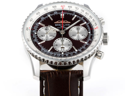 Chronograph - White Ceramic - Brown- N-Timer - Brown Leather - Automatic - 43mm