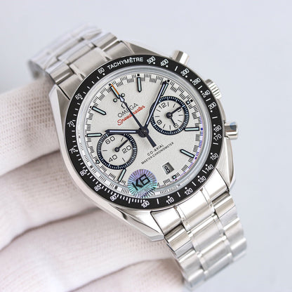 Chronograph -329.30.44.51.04.001- White- Black Ceramic- 316L Steel- Automatic - 44mm