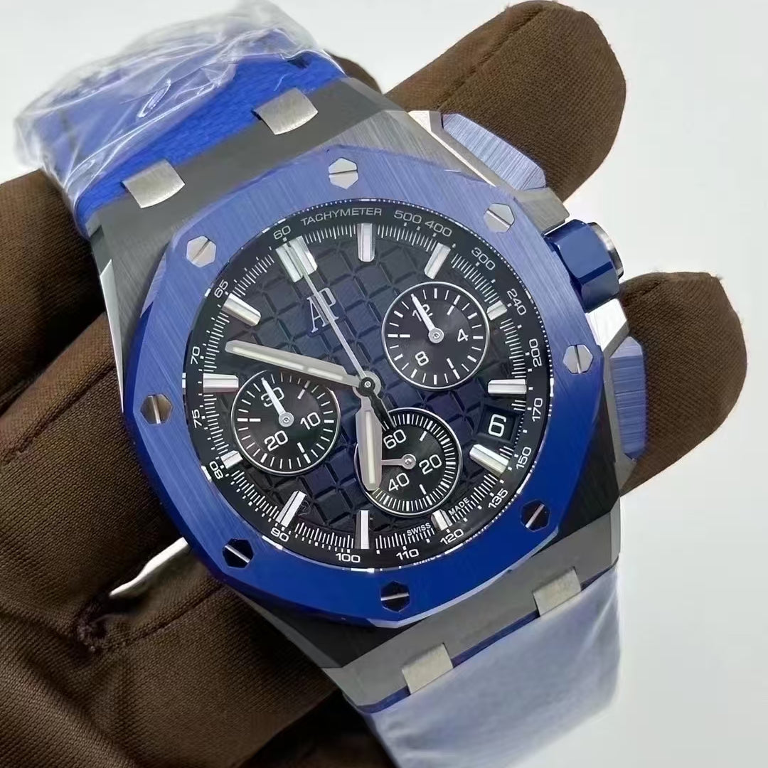 Chronograph -Ceramic Blue -Blue Rubber - Automatic - 43mm